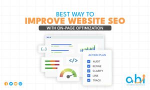 On-page optimization steps to improve website SEO, including auditing, refining content, internal linking, and tracking results.